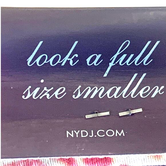 NEW NYDJ Ankle Jeans 8 Orange Print Straight Leg HR Lift Tuck Slimming USA - Picture 5 of 14